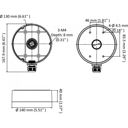 Puszka montażowa DS-1280ZJ-DM45 Hikvision