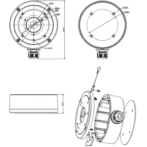 Adapter Puszka montażowa DS-1280ZJ-S Hikvision