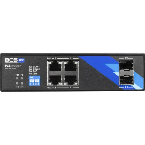 BCS-B-ISP04G-2SFP BCS switch PoE 4 portowy szyna DIN