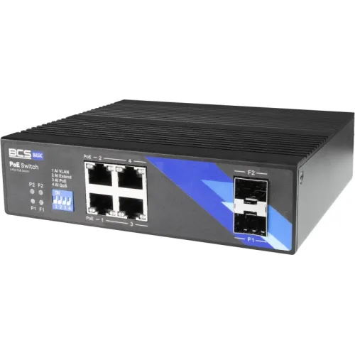 BCS-B-ISP04G-2SFP BCS switch PoE 4 portowy szyna DIN