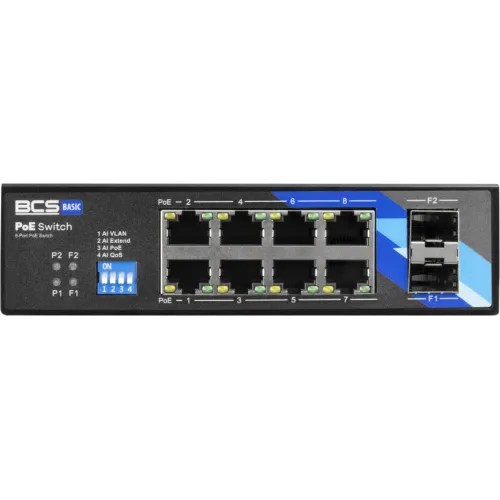 BCS-B-ISP08G-2SFP BCS switch PoE 8 portowy szyna DIN
