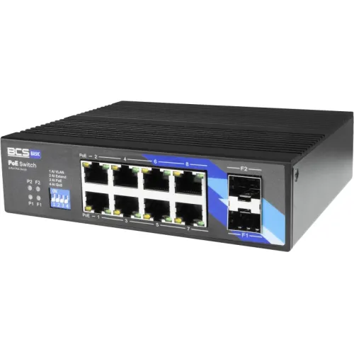 BCS-B-ISP08G-2SFP BCS switch PoE 8 portowy szyna DIN