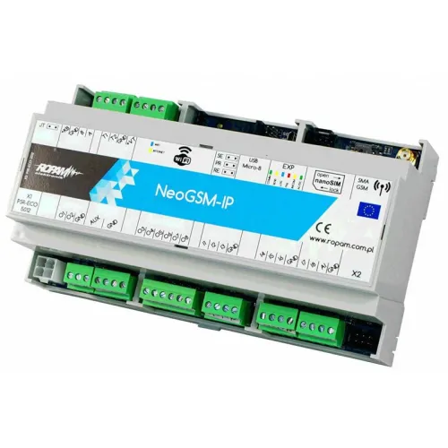 Centrala alarmowa Ropam NeoGSM-IP-D9M w obudowie DIN
