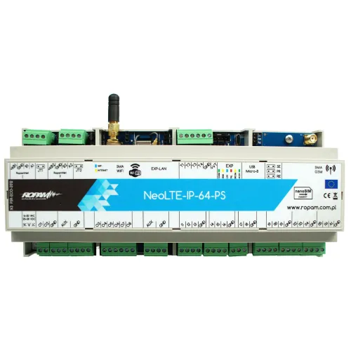 Centrala alarmowa Ropam NeoLTE-IP-64-PS-D12M LTE + WiFi obudowa DIN