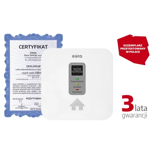 Czujnik czadu i gazu ziemnego 2w1 EURA CGD-50A2