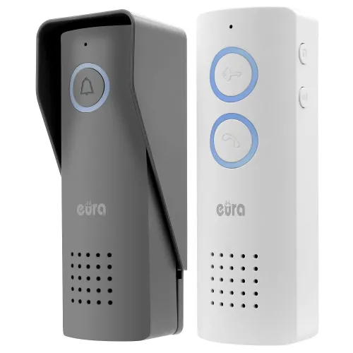 Domofon bezprzewodowy EURA ADP-80A3 - biało-grafitowy, 426~440 MHz, zasięg do 100m, obsługa 1 wejścia