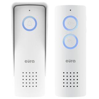 Domofon bezprzewodowy EURA ADP-80A3 - biały, 426~440 MHz, zasięg do 100m, obsługa 1 wejścia