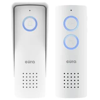 Domofon bezprzewodowy EURA ADP-80A3 - biały, 426~440 MHz, zasięg do 100m, obsługa 1 wejścia