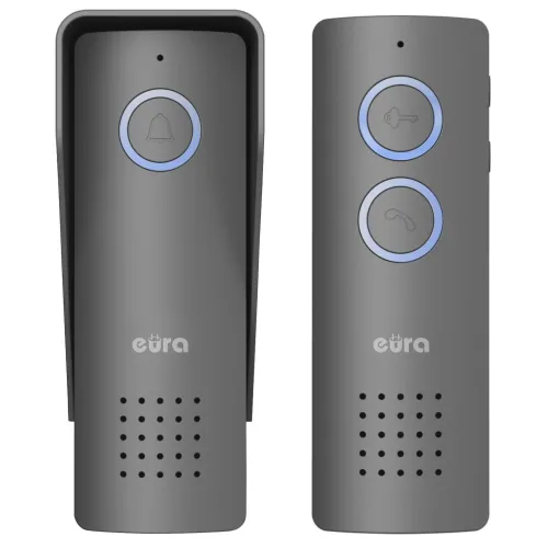 Domofon bezprzewodowy EURA ADP-80A3 - grafitowy, 426~440 MHz, zasięg do 100m, obsługa 1 wejścia