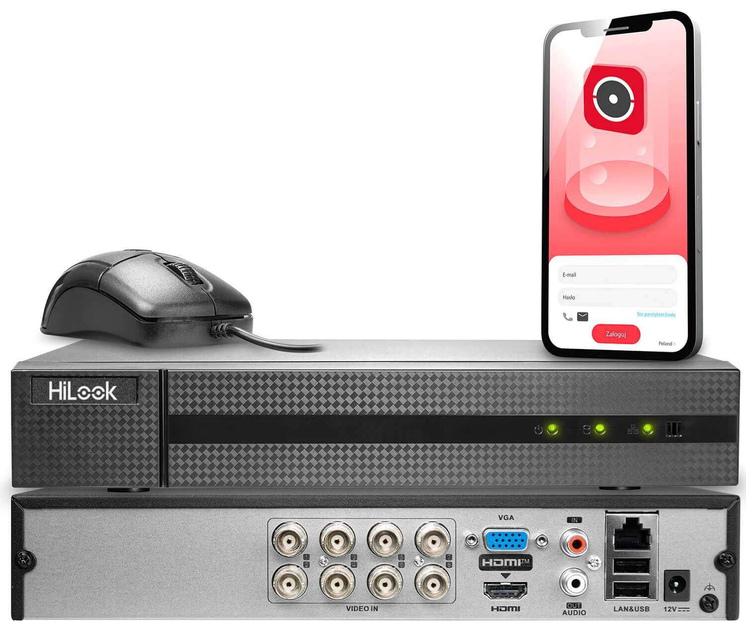 DVR-8CH-5MP Rejestrator cyfrowy hybrydowy do monitoringu HiLook by Hikvision