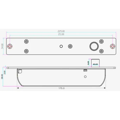 Elektrozamek EB-1700R trzpieniowy rewersyjny