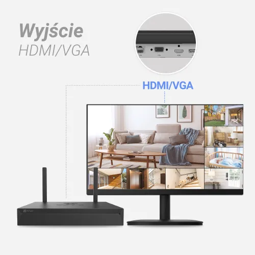 EZVIZ X5S-8W - Rejestrator IP 8-kanałowy, WiFi, H.265, do 5Mpx