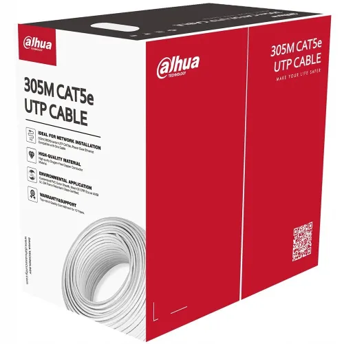 Kabel instalacyjny, skrętka LAN U/UTP kat. 5E, karton 305m