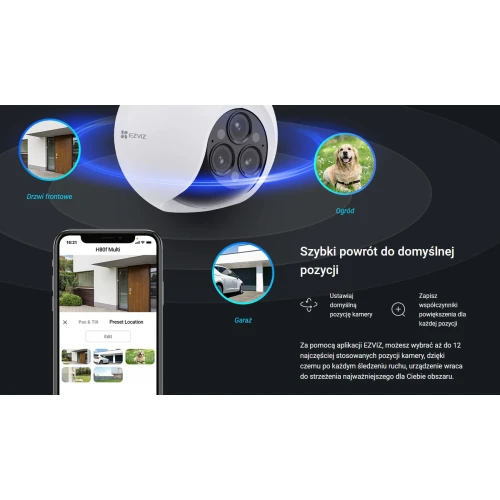 Kamera obrotowa IP Wi-Fi EZVIZ H80f Multi 2K+ x3, Zoom, AI, Detekcja, Audio