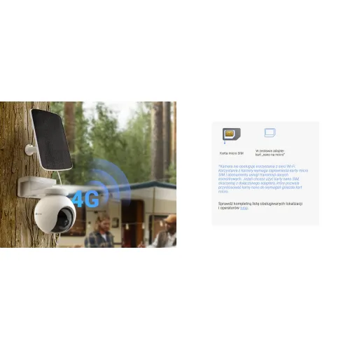 Kamera IP 4G obrotowa bateryjna CS-EB8 (3MP,4GA) EZVIZ