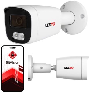 Kamera tubowa IP KEEYO LV-V-IP5M25TF-DL 5Mpx, hybrydowe doświetlenie IR/LED