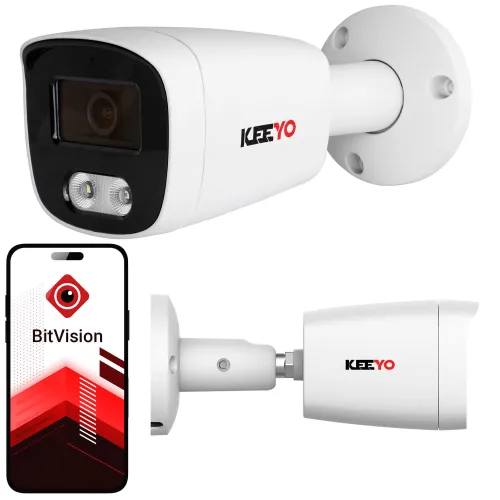 Kamera tubowa IP KEEYO LV-V-IP5M25TF-DL 5Mpx, hybrydowe doświetlenie IR/LED