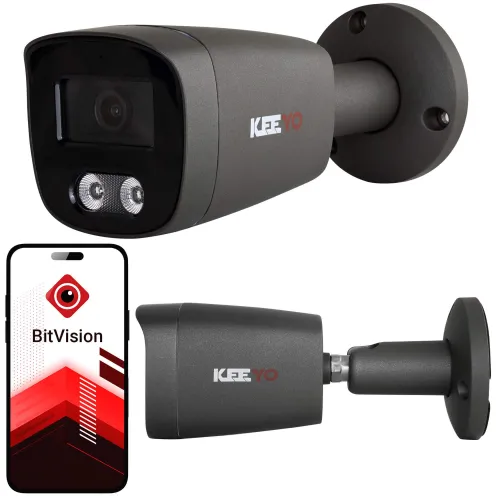 Kamera tubowa IP KEEYO LV-V-IP8M25TF-DL-G 8Mpx, hybrydowe doświetlenie IR/LED