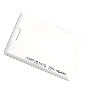 Karta RFID EMC-01 125kHz 1,8mm z numerem (8H10D+W24A) biała z otworem laminowana