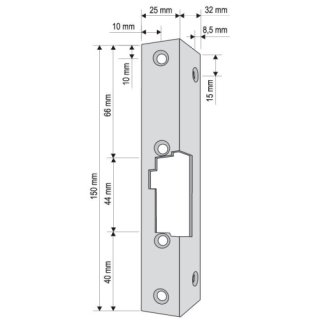 Kątownik do rygla (elektrozaczepu)  KR-05G2 krótki