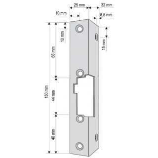 Kątownik do rygla (elektrozaczepu)  KR-05G2 krótki