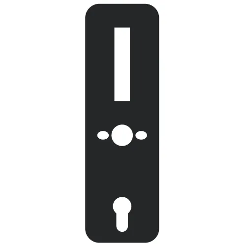 Komplet maskownic EURA ELB-01H4 - front   tył, do klamki ELH-01H4, rozstaw 72 mm, otwór na wkładkę bębenkową, grubość 3 mm
