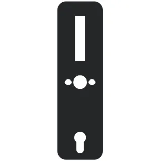 Komplet maskownic EURA ELB-02H4 - front   tył, do klamki ELH-01H4, rozstaw 90 mm, otwór na wkładkę bębenkową, grubość 3 mm