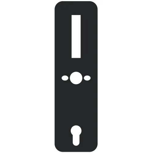 Komplet maskownic EURA ELB-03H4 - front   tył, do klamki ELH-01H4, rozstaw 92 mm, otwór na wkładkę bębenkową, grubość 3 mm