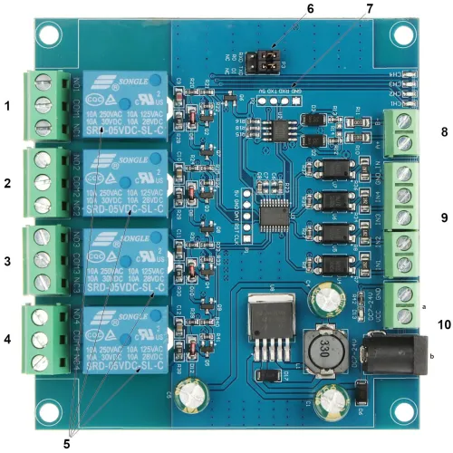 Moduł przekaźnikowy 4R-D7 Modbus RTU