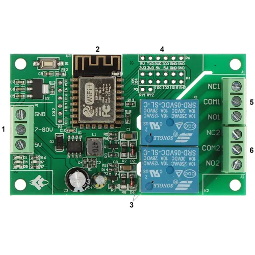 Moduł przekaźnikowy ESP12-2R-D8 Wi-Fi