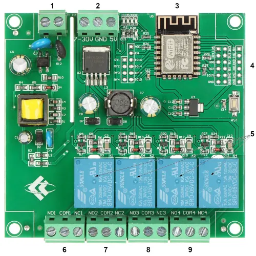 Moduł przekaźnikowy ESP12-4R-MV Wi-Fi
