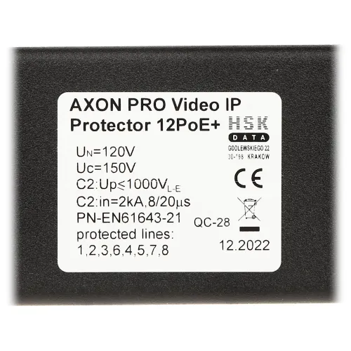Ogranicznik przepięć AXON-PRO-IP-12POE