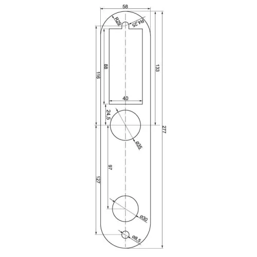 Podkładka EURA ELW-05B9 ułatwiająca montaż szyldów zamków ELH-40B9 okrągła