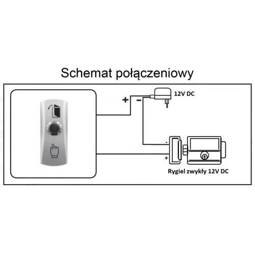 Przycisk opuszczenia posesji EURA PB-04H5 - natynkowy, stal nierdzewna, wąski, DC 12V