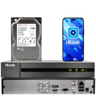 Rejestrator hybrydowy HiLook by Hikvision DVR-4CH-5MP z dyskiem 1TB