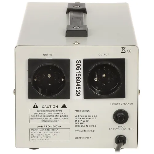 Stabilizator napięcia sieciowego AVR-PRO-1000VA VOLT Polska