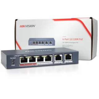 Switch POE Hikvision DS-3E0106P-E/M 4-portowy