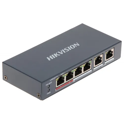 Switch POE Hikvision DS-3E0106P-E/M 4-portowy