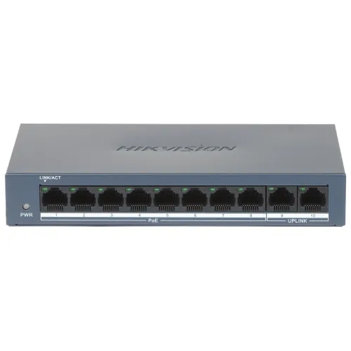 SWITCH POE DS-XS0110-P 8-PORTOWY Hikvision