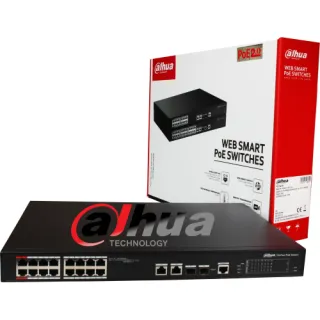 Switch PoE PFS4218-16ET-240 16-portowy SFP Dahua RACK 19", 1U