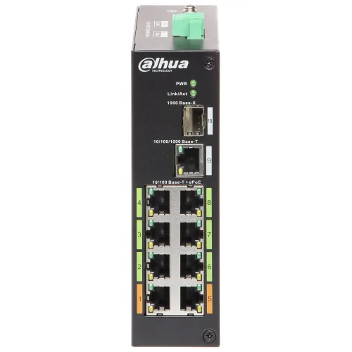 Switch przemysłowy POE/EPOE LR2110-8ET-120 8-portowy SFP Dahua