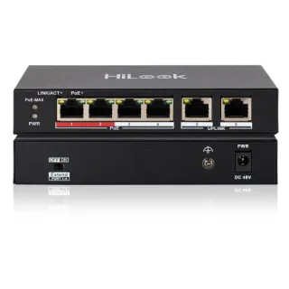 Switch SW-06-POE, 4+2 10/100Mbps, 35W HiLook by Hikvision