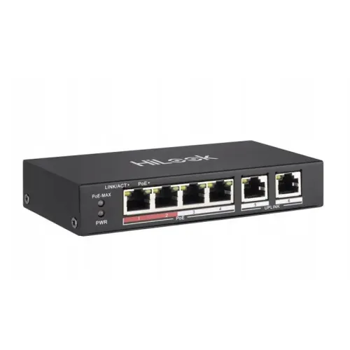 Switch SW-06-POE, 4+2 10/100Mbps, 35W HiLook by Hikvision