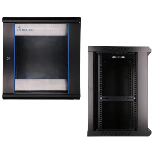 Szafa RACK Extralink 12U do złożenia 600x450 montowana na ścianie Czarna