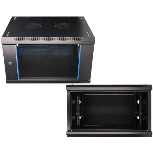 Szafa RACK Extralink 6U do złożenia 600x450 montowana na ścianie Czarna