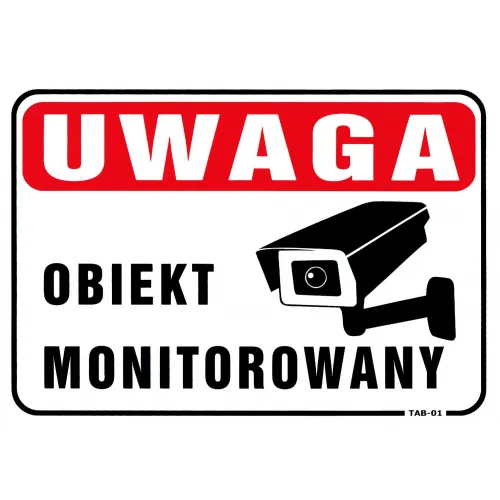 Tabliczka UWAGA OBIEKT MONITOROWANY