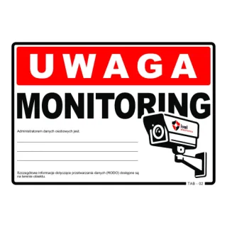 Tabliczka UWAGA OBIEKT MONITOROWANY TAB-02