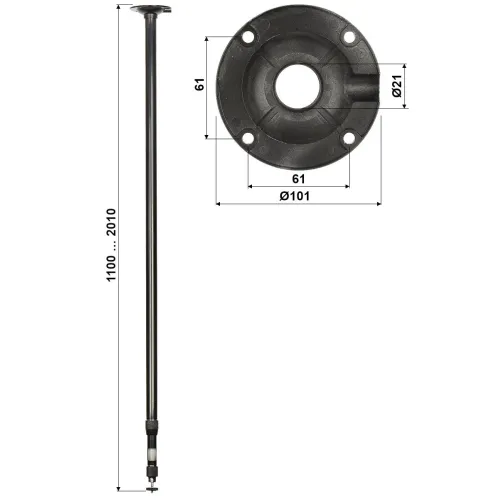Teleskopowy uchwyt sufitowy kamery BR-100X200-B