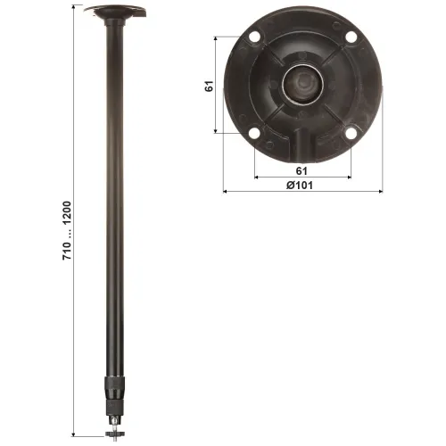 Teleskopowy uchwyt sufitowy kamery BR-60X120-B