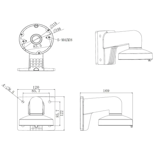 Uchwyt kamery DS-1272ZJ-110 Hikvision
